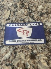 Chicago Coin Pinball Machine Coin box Sticker - Mirrored Finish picture