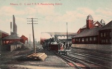 Alliance OH Ohio Pennsylvania Depot Railroad Train Station Vtg Postcard J74 picture