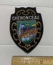 Chateau de Chenonceau Loire Valley France Souvenir Black Felt Crest Patch Badge picture