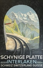 Original Interlaken Posters c. 1940 | Suisse Schweiz Railways Poster picture