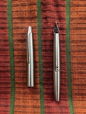Pilot Myu Stainless Steel Fountain Pen, F nib, box and papers, nib dated May '74 picture