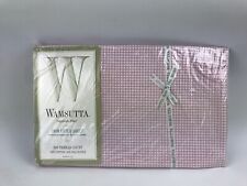 Vtg Wamsutta Supercale Plus Twin Flat Sheet Pink White Gingham 200 Thread Count picture
