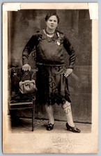 K54/ Interesting RPPC Postcard c20 Man? Dressed as Woman Drag 359 picture