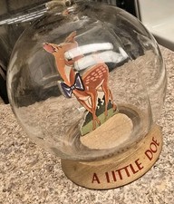 Vintage Vic Moran Bubble Bank A Little Doe Deer Glass Globe Coin Bank Bradford P picture