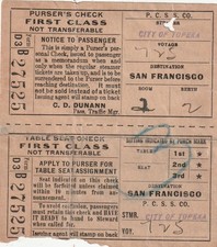 Eureka CA   Pacific Coast Steamship Co.  1913 First Class - Stmr. City of Topeka picture