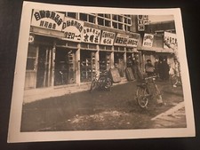 Rare Vintage Japanese Bicycle Auto Shops  Photo c 1950s Street Scene Original picture
