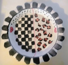 Mackenzie Childs Leopard Spot-Courtly Check Hand Painted 12