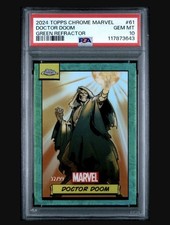 2024 Topps Chrome Marvel Doctor Doom Green Refractor /99 #61 PSA 10 Gem Mint picture