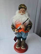 Santa Hunter Hunting Camo Holiday Figurine Christmas Decoration picture