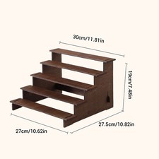5-Tier Wood Display Risers Rack Shelf Perfume Organizer Stand Cupcake Holder picture