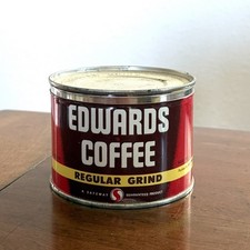 Vintage Edwards 1/2 lb Coffee Tin Can w/Lid Retro Safeway Half Pound Reg. Grind picture