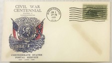 Vintage 1961 Civil War Centennial Jefferson Davis Cachet Envelope Birmingham AL picture