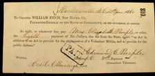 CIVIL WAR HARDEEVILLE SOUTH CAROLINA 20TH CONNECTICUT PAY VOUCHER 1865 picture