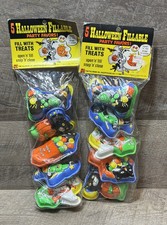 Vintage 80s Halloween Fillable Party Favors Candy Containers Skeleton Witch Cat picture