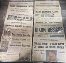 Fort Worth Star-Telegram Watergate Newspaper Lot (11) Nixon Resign 1974 7/25-8/8 picture