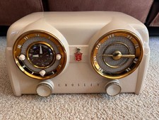 Vintage 1950's Crosley Dashboard Tube Clock Radio D-25WE Tested & Working picture