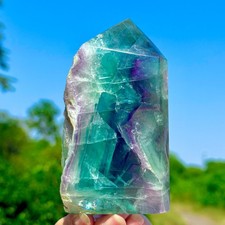 1.43LB Rare Natural Fluorite Quartz Crystal Freeform Mineral Specimen Healing picture