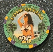 $25 Four Queens Summer 2000 #1 Casino Chip Las Vegas NV picture