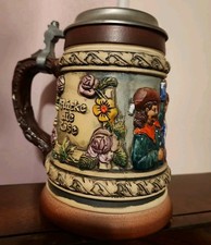 Vintage THEWALT Authentic Pewter Lidded Beer Stein Made West Germany picture