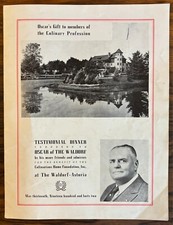 1942 OSCAR OF WALDORF ASTORIA DINNER MENU CULINARIANS HOME FOUNDATION GASTRONOMY picture