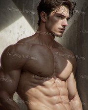 Male Model Photo Print Muscular Handsome Shirtless Hunk Abs Jock -XX166 picture