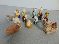 VINTAGE ARTESANIA TOREON CERAMIC 12 PIECE NATIVITY SET HAND CRAFTED URUGUAY picture