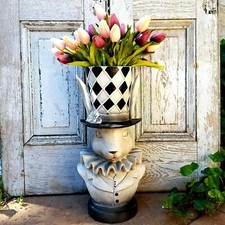Resin Top Hat Bunny Rabbit Bust Flower Pot Alice in Wonderland Figurine picture
