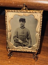 1/6th Plate Tintype, Post Civil War Soldier, Uncased. picture