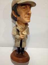 Vintage ESCO Sherlock Holmes Chalkware Statue Light Gray Beige 17