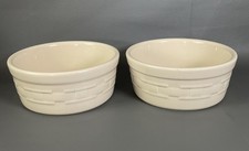 Longaberger Woven TRADITIONS Pet Dog Cat Food Bowl,  Set Of 2 picture