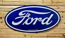 RARE FORD DOUBLE  SIDED GAS & OIL PORCELAIN ENAMEL SIGN48 INCHES OVAL SIGN picture
