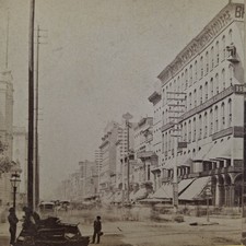 Carbutt Chicago Stereoview Victorian Photograph Clark St, North from Washington picture