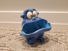 Kreiss & Co. Psycho Ceramics Blue Big Mouth Figure Ashtray Trinket Dish  Vintage picture