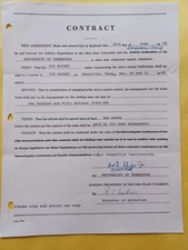 1968 Ohio State vs Tennessee Ice Hockey Game Contract Signed Richard Larkins OSU picture