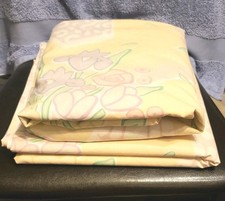 Vintage Martex For Sheri Roese Queen Sheet Fitted+ Flat W/ Eyelet Hem Floral  picture