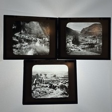 3x Antique American Colony Magic Lantern Slides 23rd Psalm Jerusalem Palestine picture
