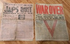 Vintage WWII Newspaper Lot August 1945 V-J Day Lincoln Star State Journal WAR OV picture