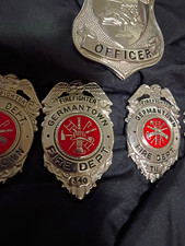 Germantown TN Fire Dept Firefighter Badges Lot (5) + Security Officer Badge picture