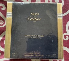 “MUST DE CARTIER” NEW (UNOPENED BOX) BATH PEARLS SET-9x2g & EAU DE TOILETTE-50ML picture