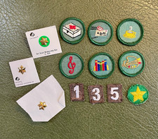 Vintage Girl Scout Patch & Pin Lot 1970s 1980s Junior Badges picture