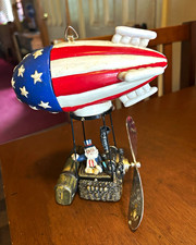Vintage Patriotic Uncle Sam Zeppelin Airship Figurine with Hanging Option picture