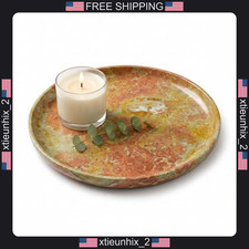 Caramel Gold Marble Tray 10-inch Round Vanity Organizer picture