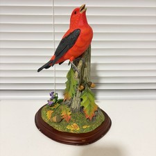 Danbury Mint Woodland Brilliance Jeff Rechin Scarlet Tanager Bird Figurine 10” picture