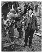 YOUNG GERMAN SOLDIER POWS CAPTURED BY U.S. TROOPS WW2 WWII 8X10 PHOTO picture