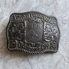 Vintage Gist Inc National Finals Rodeo Buckle OKC 1984 *Numbered* Sterling  picture