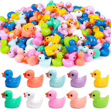200PCS Mini Rubber Duck Figures 10 Colors Tiny Ducks Dollhouse Craft Decor picture