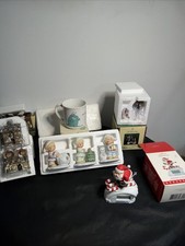 Vintage Christmas Collectibles Lot Dept 56 Hallmark Keepsake Village Figures Mug picture