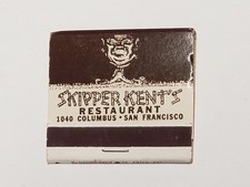 Vtg 1960s Matchbook - SKIPPER KENT'S Restaurant, San Francisco California - NEW picture