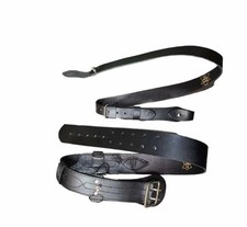 SAM BROWNE BELT BRITISH MILITARY COW LEATHER WITH CROSSOVER SHOULDER STRAP  picture