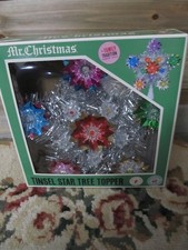 Mr. Christmas Light Up Tinsel Star Tree Topper, Multicolor/Silver Holiday picture